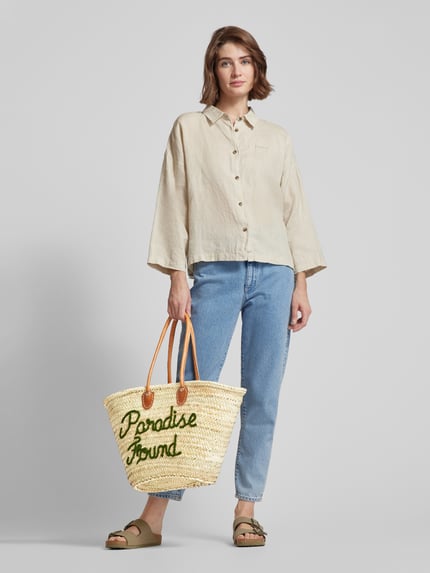 Amabea Strandtasche mit Label-Stitching Sand 1
