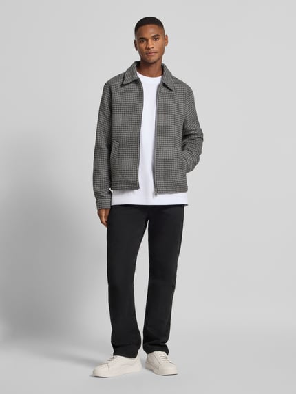 Casual Friday Kurtka koszulowa o kroju regular fit z kołnierzykiem typu kent model ‘ZAIDE’ Jasnoszary melanż 1
