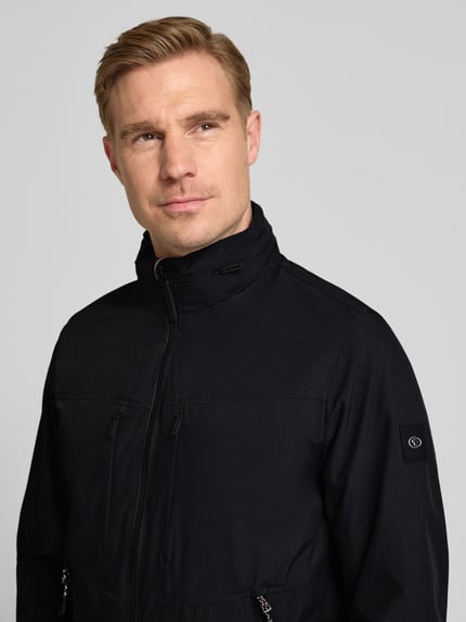 Tom Tailor Regular Fit Funktionsjacke mit Schalkragen Black 3