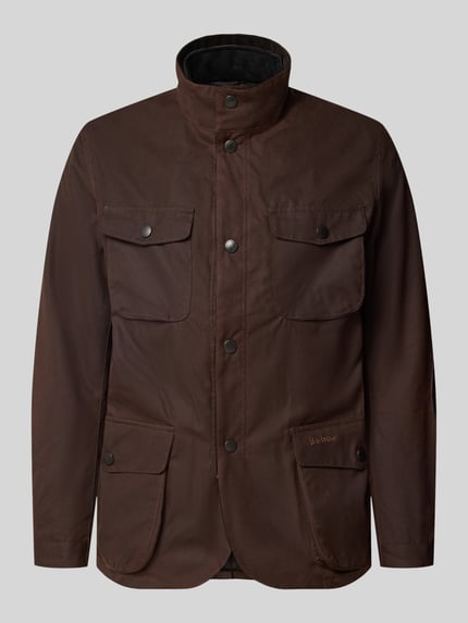 Barbour Regular Fit Funktionsjacke mit gewachstem Twill Modell 'OGSTON' Dunkelbraun 2
