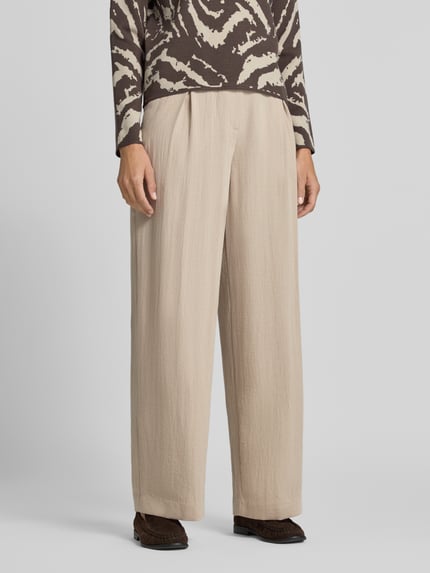 COMMA Broek van viscosemix met steekzakken Zand - 4