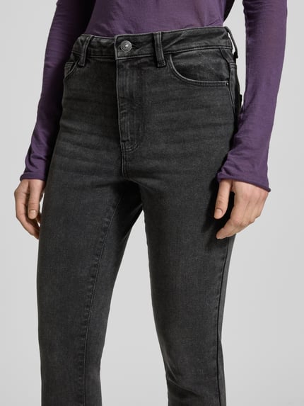 PIECES Jeansy o kroju skinny fit z mieszanki bawełny model ‘DANA’ Czarny 3