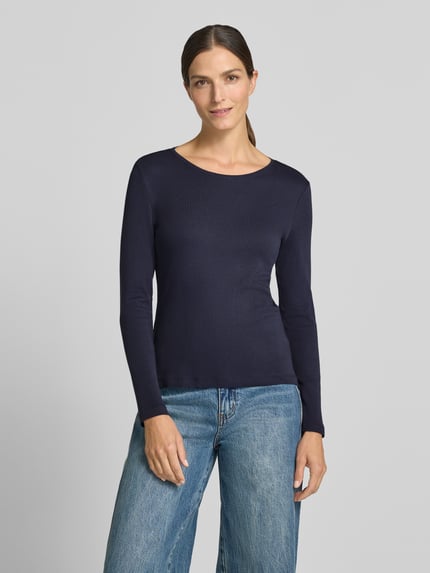 Christian Berg Woman Slim Fit Longsleeve aus reiner Baumwolle Dunkelblau 4