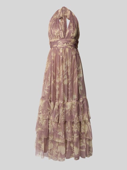 Lace & Beads Avondjurk met V-hals Rosé - 2