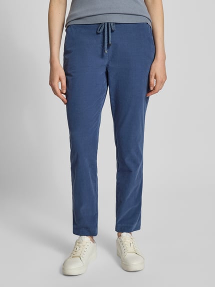 TONI Broek met verkorte pasvorm en elastische band, model 'sue' Blauw - 4