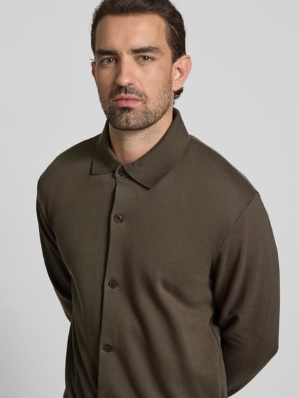 Lindbergh Regular Fit Sweatjacke aus Baumwoll-Mix Schlamm 3