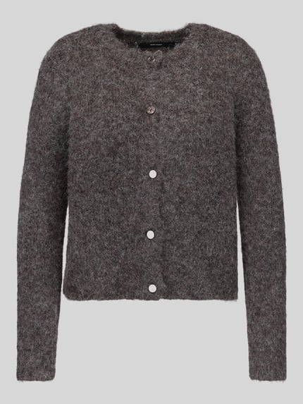 VERO MODA Regular Fit Strickjacke mit Woll-Anteil Modell 'NOVAH' Schoko 2