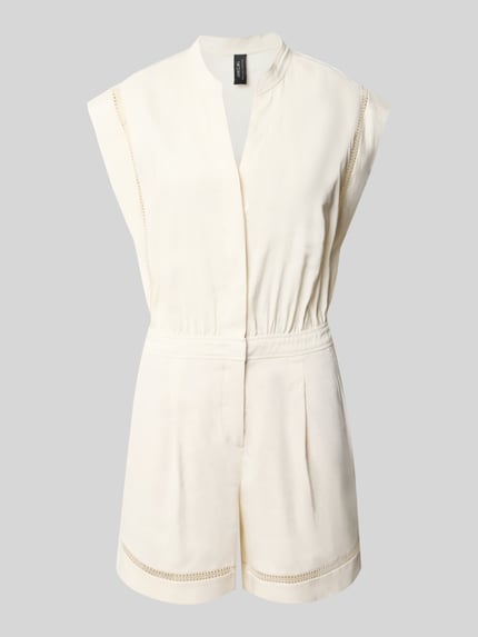 Jumpsuit van linnenmix met opengewerkte borduursels Shop The Look MANNEQUINE