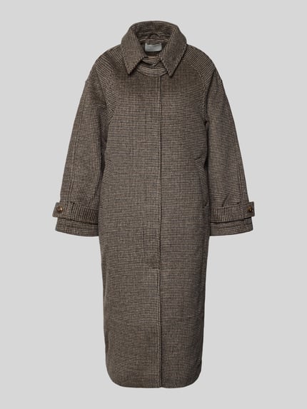 Produktfoto, płaszcz z mieszanki materiałów z dodatkiem wełny, model 'Joline' od LeGer by Lena Gercke, luźny krój, kołnierzyk koszulowy, wpuszczane kieszenie, zamek błyskawiczny ukryty, patki przy mankietach, długość tyłu 117 cm, szerokość ramion 57 cm, szerokość klatki piersiowej 35 cm, długość rękawów 52 cm.