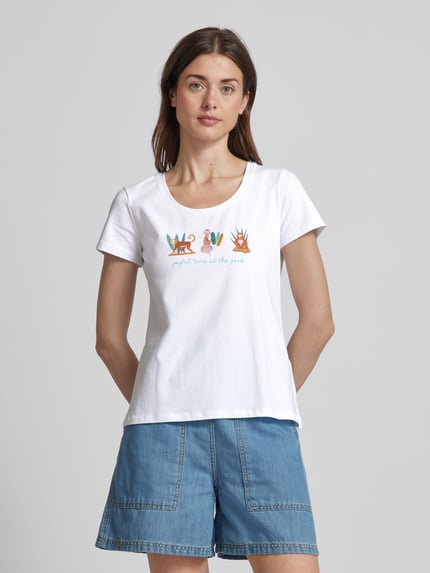 MORE & MORE T-Shirt mit Label-Print Weiss 4