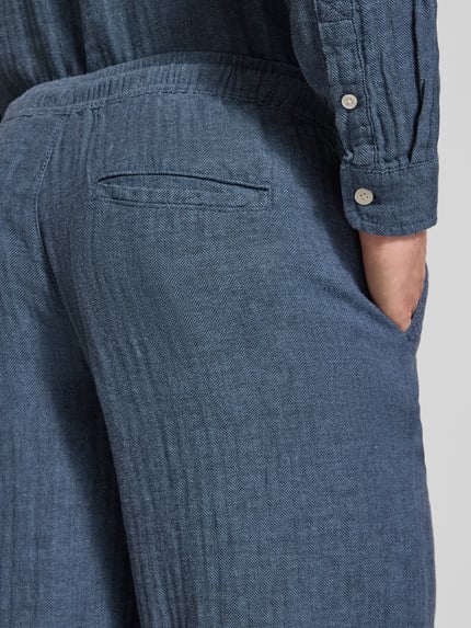Redefined Rebel Hose aus Leinen-Baumwoll-Mix mit elastischem Bund Jeansblau 3