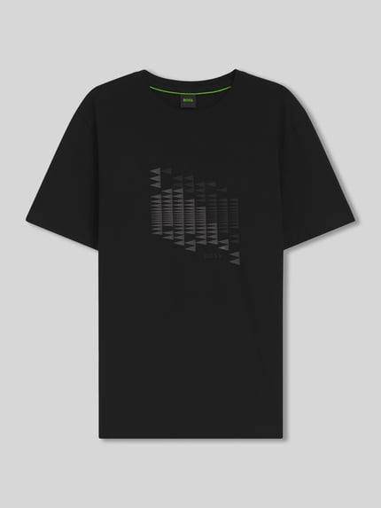 BOSS Green Relaxed Fit T-Shirt aus Baumwoll-Mix Modell 'TS_NETWORK FLAG' Black 2