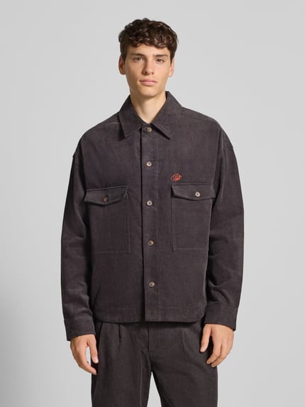 PROHIBITED Hemdjacke mit Knopfleiste Anthrazit 4