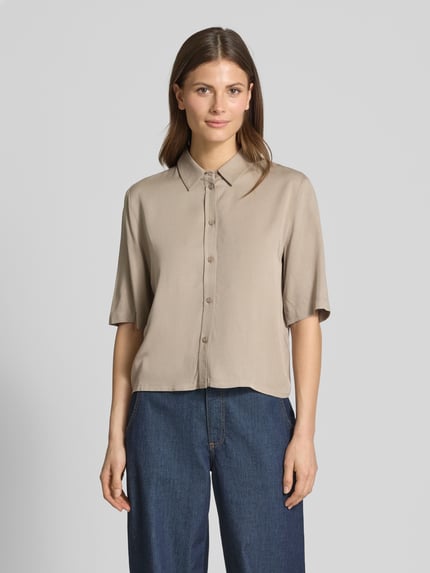 Jake*s Studio Woman Regular fit overhemdblosue met 1/2-mouwen Taupe - 4