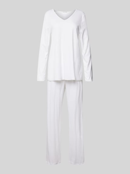 HANRO Pyjama met V-hals Wit - 1