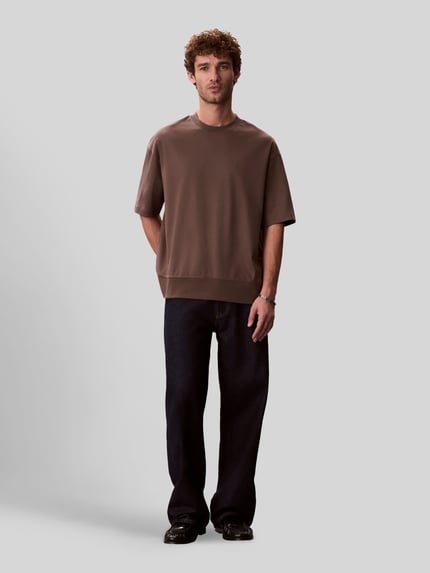 CK Calvin Klein t-shirt o kroju regular fit z czystej bawełny Średniobrązowy 1