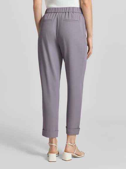 Jake*s Collection Spodnie materiałowe o kroju tapered fit z zakładkami w pasie Lawendowy 5