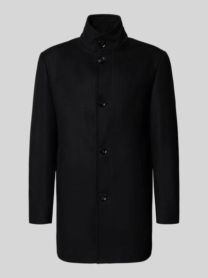 Strellson Regular Fit Wollmantel mit Stehkragen Modell 'FINCHLEY' Black 2