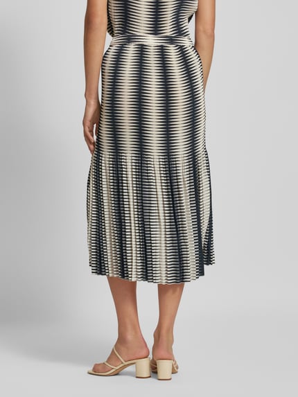 someday. Midirok met plissévouwen, model 'Onora' Marineblauw - 5