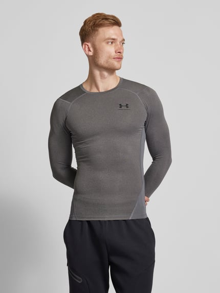 Under Armour Slim Fit Sport-Langarmshirt mit Logo-Print Modell 'HeatGear®' Hellgrau 4