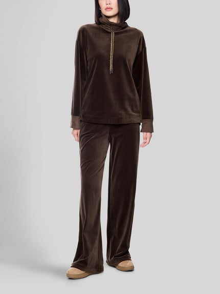 Marc Cain Sweatshirt mit Stehkragen-Zugband SPORTS E Dunkelbraun 1