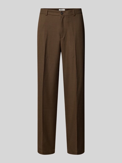 Les Deux Straight Leg Hose mit Bügelfalten Dunkelbraun 2
