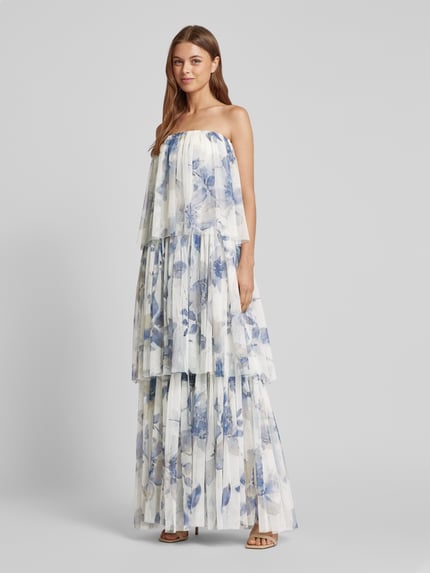 Lace & Beads Abendkleid im Stufen-Look Weiss 1