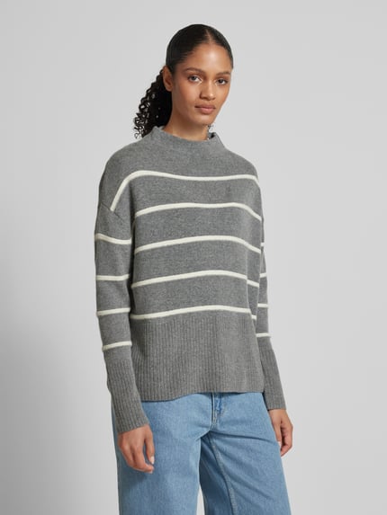 someday. Strickpullover mit gerippten Abschlüssen Modell 'Tanalynn' Hellgrau Melange 4