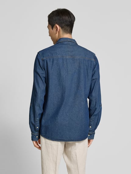 GABBA Koszula jeansowa o kroju regular fit z kieszeniami na piersi model ‘Sven’ Granatowy 5