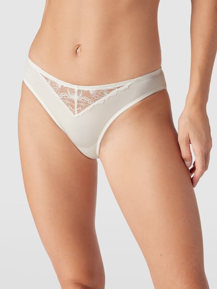 Mey Slip met stretchgehalte en kanten afwerking model 'Luxurious' Ecru - 3
