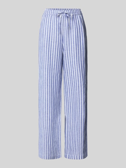 Straight Leg Leinenhose mit elastischem Bund Shop The Look MANNEQUINE