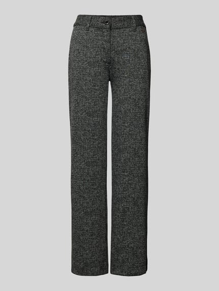 Fynch-Hatton Wide Leg Stoffhose mit Teilungsnähten Modell 'SALT AND PEPPE' Black 2