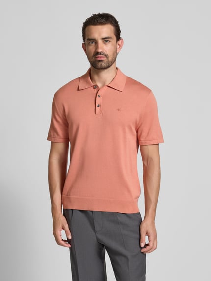 CK Calvin Klein Regular Fit Poloshirt mit Logo-Stitching Modell 'SUPIMA' Lachs 4