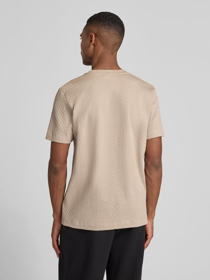 JOOP! COLLECTION T-shirt met geribde ronde hals Zand - 5