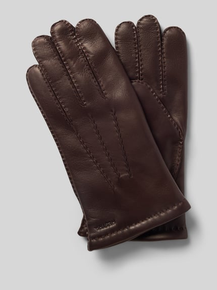 Hestra handschoenen van echt leer model 'Edward' Lichtbruin - 1
