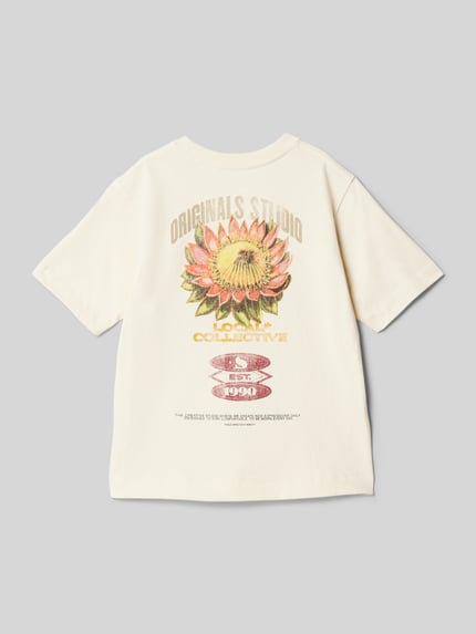 JACK & JONES T-Shirt mit Rundhalsausschnitt Modell 'ORRETIRO' Ecru 3