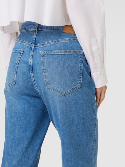 BOSS Jeansy o kroju straight fit z detalami z logo model ‘RUTH’ Jeansowy niebieski 3