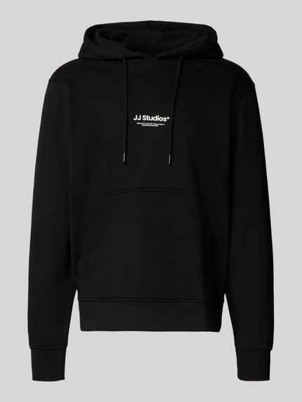 JACK & JONES Hoodie met labelprint model 'SOHO' BLACK - 2