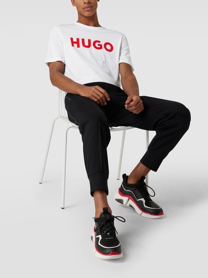 HUGO T-Shirt mit Label-Schriftzug Modell 'DULIVIO' Weiss 1