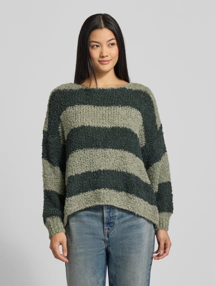ZABAIONE Gebreide pullover met geribde mouwboorden Kaki - 4