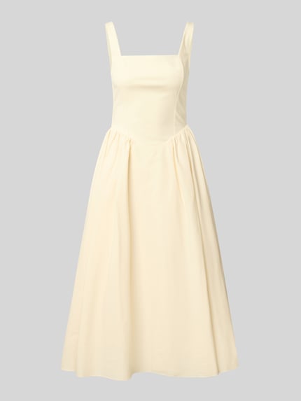 Produktfoto, Cocktailkleid mit rückseitigem Reißverschluss von Jake*s Cocktail in Creme, A-Linie, Baumwoll-Mix mit Stretch, Midikleid, strukturierte Oberfläche
