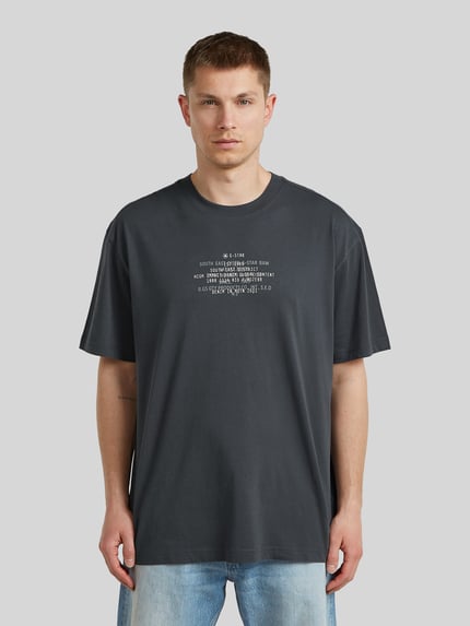 G-Star RAW T-shirt z centralnym nadrukiem z logo Ciemnoniebieski 4