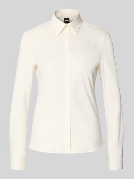 Bluzka z długim rękawem o kroju slim fit z czystej bawełny model 'BRONTA_TUESDAY' Shop The Look MANNEQUINE