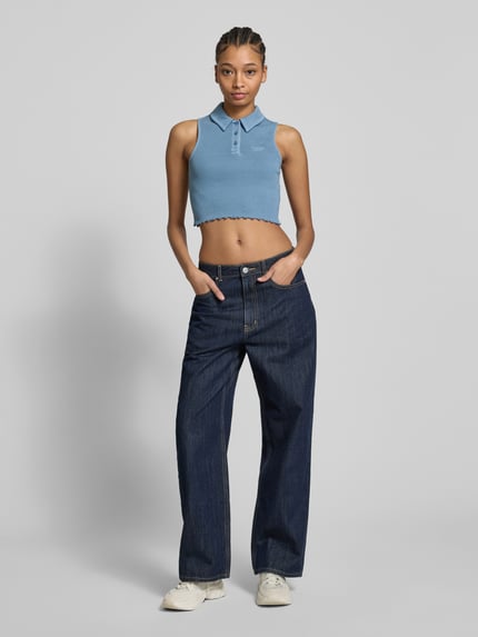 Tommy Jeans Korte top in riblook Rookblauw - 1