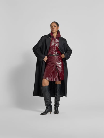 Self-Portrait Jacke in Leder-Optik Bordeaux 1
