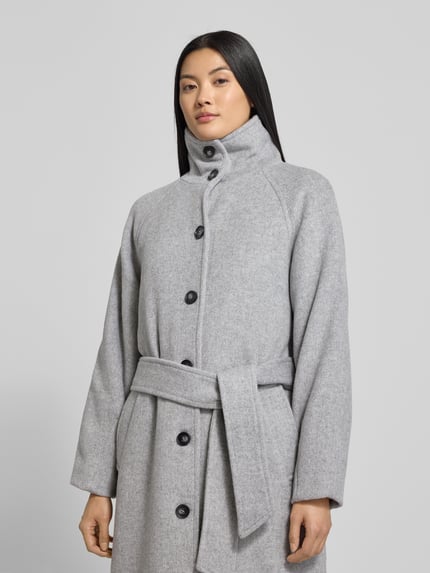 b.young Lange jas met reverskraag, model 'Abonnet' Middengrijs gemêleerd - 3