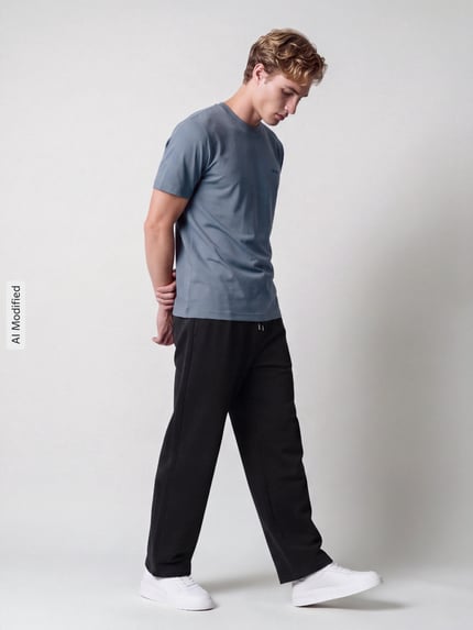 BOSS Orange Regular Fit T-Shirt aus reiner Baumwolle Modell 'Te_interlock' Blau 1