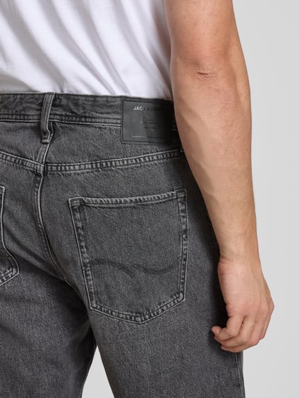 JACK & JONES Korte loose fit jeans in 5-pocketmodel, model 'TONY' Zwart - 3