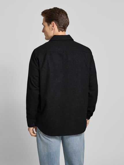 BOSS Orange Loose Fit Freizeithemd mit Woll-Anteil Modell 'LOCKY' Black 5