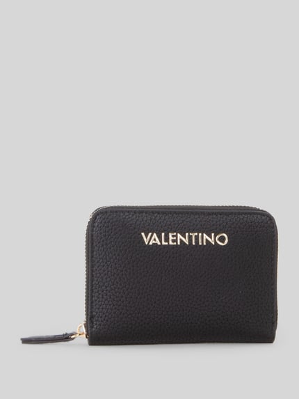 Valentino Bags Portfel z napisem z logo Czarny 1